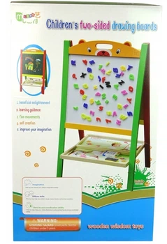 Дерев’яна магнітна дошка для малювання LEAN Toys 2 в 1 Mагніти, маркер, цифри, дії, слова (5904665990520)