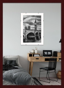 Фоторамка пластиковая 30х42 багет: AM1513-3031-1 Темное дерево (с глянцевым стеклом 1-1.5мм, двп) EmojiFrame