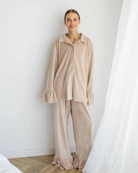 Домашній костюм "Capri" тканина велюр Бежевий L-XL