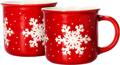 Zestaw kubków Homla Trinkie ze śnieżynką czerwone 360 ml 2 szt (5904183802107)
