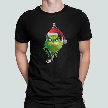 Чоловіча Новорічна футболка Stedman з принтом Ew people Grinch Грінч Різдво Чорний L