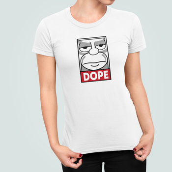 Женская футболка Stedman с принтом Homer Simpson DOPE Гомер Симпсон Допинг Белый S