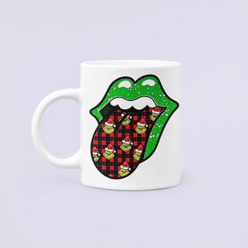 Чашка Керамическая Кружка с принтом The Rolling Stones Grinch Гринч Белая 330 мл