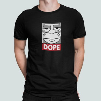 Мужская футболка Stedman с принтом Homer Simpson DOPE Гомер Симпсон Допинг Черный XXL