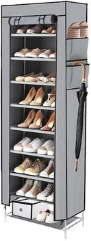 Stojak na buty Springos HS0004 9 - Poziomowy Osłona Pyłoszczelna 168 x 60 x 28 cm Szary (5907719469799)