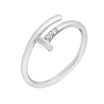 Кольцо серебряное Гвоздь с фианитами Silver Style 16 р. (11301.12 sku:2300103643981)