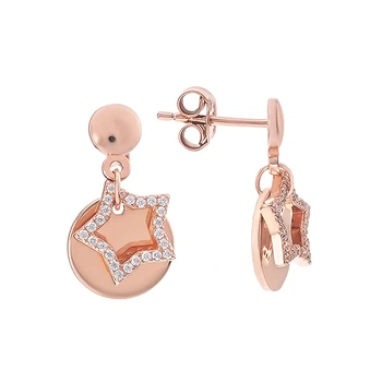 Сережки-пусети (гвоздики) срібні Зірка з фіанітами Silver Style (D4138OR0199 DR14 sku:2300101519202)