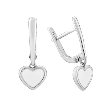 Серьги серебряные Сердце с эмалью Silver Style (219820.00 sku:2300103541232)