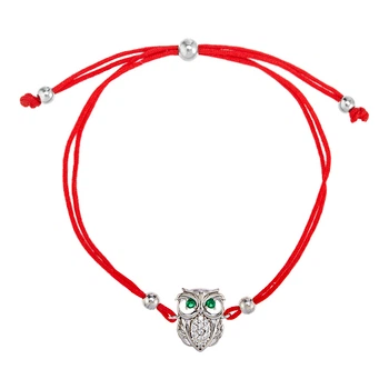 Браслет на нитці шамбола Сова з фіанітами Silver Style (80274.20 sku:2300103565504)