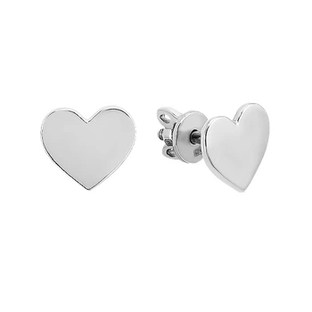 Серьги-пусеты (гвоздики) серебряные Сердце без камней Silver Style (Е00043 sku:1000001256832)