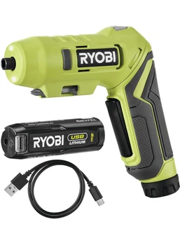 Викрутка акумуляторна Ryobi USB Lithium RSDP4-120G 4В 1х2А·год 5Нм 200об/хв поворотне руків'я 0.35кг (00123383)