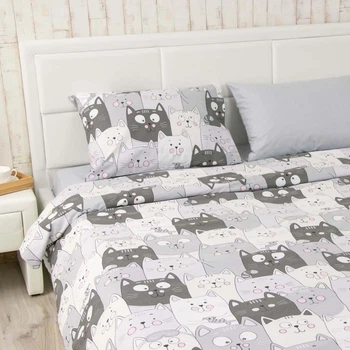 Комплект постельного белья Руно полуторный maxi "Grey Cat" бязь 677.114Б_Grey Cat