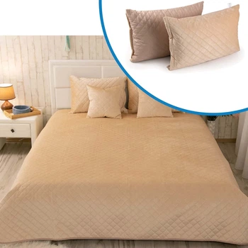 Набор покрывало 220х240 + 2 чехла на подушки 50х70 "Beige ромб" К_994.55_Beige ромб