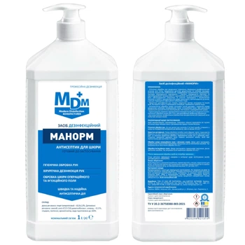 Антисептик засіб дезінфекційний для рук Манорм MDM 1 л з насадкою