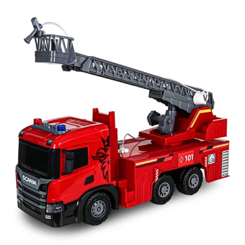 Автомодель серии Super Big Truck – Пожарная машина Scania (свет, звук, функ. воды)