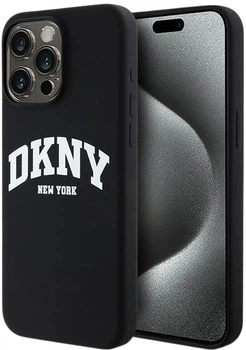 Etui DKNY Liquid Silicone White Printed Logo MagSafe do Apple iPhone 14 Pro Max Black (3666339266684)