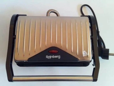 Контактный гриль Rainberg rb-5402 с антипригарным покрытием, для приготовления блюд из мяса, рыбы и овощей, Черный