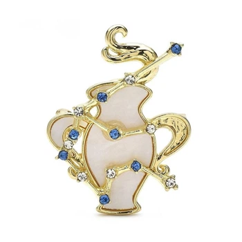 Брошь BROCHE бижутерия Знаки Зодиака Водолей золотистая BRBF115149