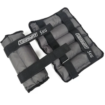 Утяжелители для ног и рук EasyFit EF-AWTМ-500, 2×5 кг, серые (2 шт.), стальная гранула - для фитнеса, бега и аэробики