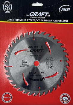 185 Диск пильний CRAFT Т.С.Т. 185*20(16)мм* 36Т