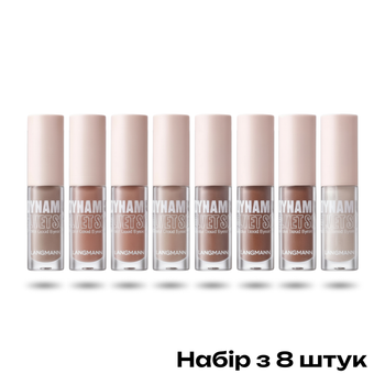 Набор из 8 жидких матовых теней для век, Langmanni Nude Dynamic Velvet Soft