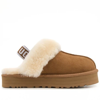 Жіночі уггі Сандалі Платформа Помаранчеві Замша UGG Funkette Slippers Platform Chestnut v2 (39, помаранчевий)