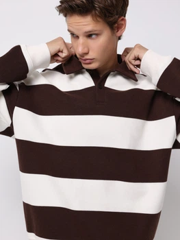 Свитшот мужской Colin's CL1076266BWS L Brown striped (8684112958484)