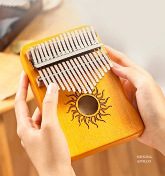 Калимба Hluru 17 клавиш массив клёна Музыкальный инструмент Mbira для начинающих и профессионалов Warm Green