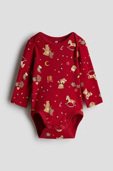 Дитяче новорічне боді для новонароджених H&M 56 см Червоний (25111703B)