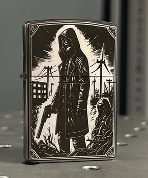 Запальничка Zippo street chrome 207 з гравіюванням Stalker оригінальна бензинова на подарунок для чоловіка (індивідуальне гравіювання)