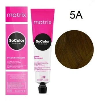 Фарба Matrix SoColor Pre-Bonded Cream Permanent (Ash & Violet Colors) - 5A світлий шатен попелястий-90мл.