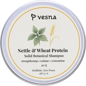 Твердый шампунь "Крапива и протеин пшеницы" - Vesna Nettle And Wheat Protein Solid Botanical Shampoo 40g (1321740-962082134-2)