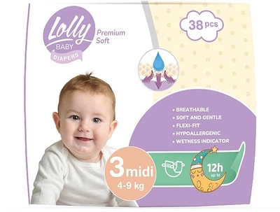 Подгузники Premium Soft Mini 3, 4-9 кг, 38 шт. - Lolly 38шт (1118992-1493438-2)