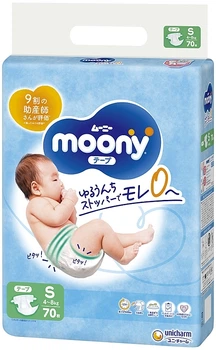 Підгузки S, 4-8 кг, 70 шт. - Moony 70шт (1086313-1444543-2)