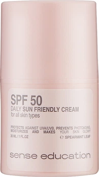 Солнцезащитный крем для лица "Мятный лист" - Sense Education Daily Sun Friendly Crem SPF 50 30ml (1313360-1104568857-2)