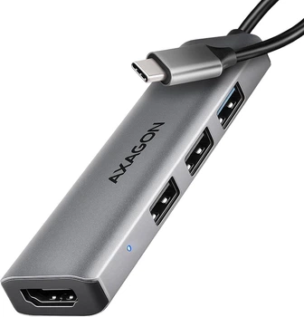 USB-хаб Axagon HMC-H3A USB-C 5Gbps STARTER 4in1 hub Grey