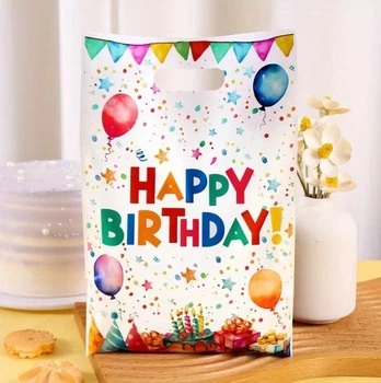 Подарунковий пакет Happy Birthday з кульками 25×16,5 см для подарунків на День народження, 1 шт