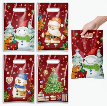 Набір подарункових пакетів Merry Christmas зимові 25×16,5 см для новорічних подарунків, 4 шт
