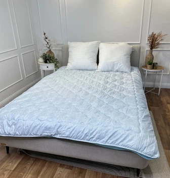Одеяло двуспальное двойное 4 сезона из холлофайбера Arda 21556 175х215 см голубое 5161232