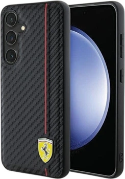 Панель Ferrari Carbon Printed Line для Samsung Galaxy S24 Plus Black (FEHCS24MN3DUR)