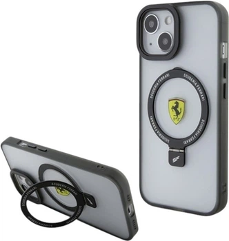 Панель Ferrari Ring Stand 2023 Collection MagSafe для Apple iPhone 15 Plus/14 Plus Black (FEHMP15MUSCAK)