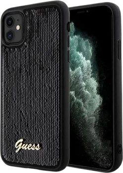Панель Guess Sequin Script Metal для Apple iPhone 11/Xr Black (GUHCN61PSFDGSK)