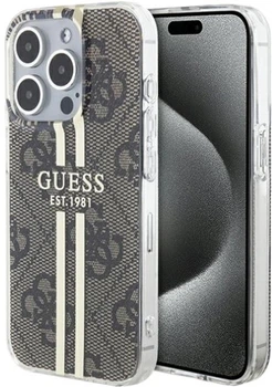 Панель Guess IML 4G Gold Stripe для Apple iPhone 15 Pro Brown (GUHCP15LH4PSEGW)
