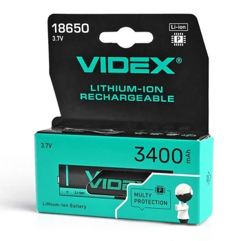 Акумулятор Videx Li-Ion 18650-P (захист) 3400mAh 3.7v