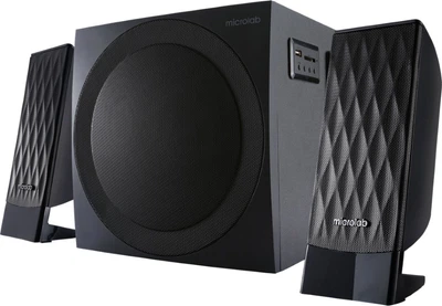 Мультимедійна акустика Microlab M-300U, 38 Вт, 2.1 каналу, дротове підключення, USB, FM-тюнер, чорна (LKMTR_800227)