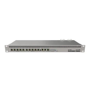 Высокопроизводительный маршрутизатор для сети MikroTik с 13 гигабитными портами, поддержка VPN и металлический корпус, серый