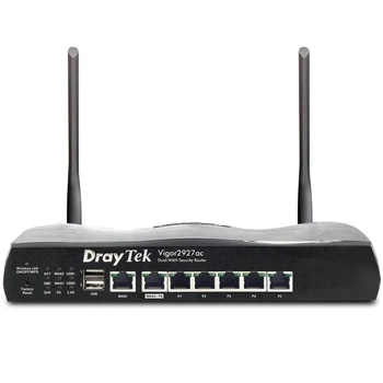 WiFi роутер с защитой и балансировкой DrayTek, Dual-WAN, 5 гигабитных LAN портов, 50 VPN, черный