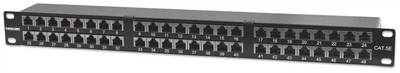 Патч-панель 19" с 48 портами RJ45, FTP, Cat.5e, 1U, черная