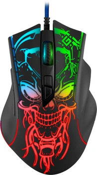 Игровая мышь Defender Bulletstorm GM-928, проводная, USB, 7200dpi, 7 кнопок, RGB подсветка, черная (LKMTR_802518)
