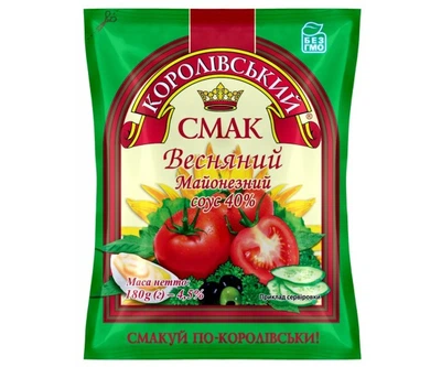 Соус майонезный 40% Весенний TM Королевский вкус 180 g